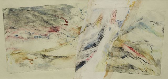 Stoel E.  | Dans der albatrossen, gemengde techniek op papier 25,0 x 51,7 cm, gesigneerd l.o. (in potlood)