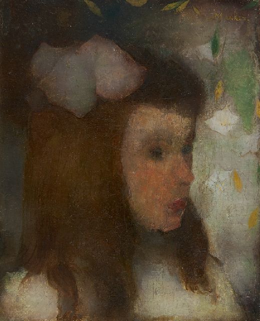 Jan Mankes | Meisjeskopje, olieverf op doek, 20,0 x 16,3 cm, gesigneerd r.b. en te dateren ca. 1911