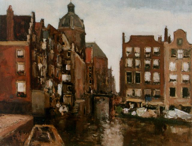 Marie Henri Mackenzie | Het Kolkje, Amsterdam, olieverf op doek op paneel, 28,1 x 36,3 cm, gesigneerd r.o.