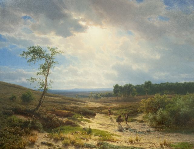 Cornelis Lieste | Heidelandschap bij Oosterbeek, olieverf op paneel, 70,9 x 95,2 cm, gesigneerd l.o. en te dateren ca. 1855