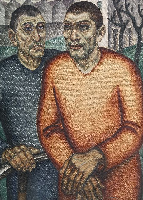 Jan Pzn. Franken | De dwangarbeiders, olieverf op doek, 69,5 x 95,1 cm, gesigneerd r.o. en gedateerd '28