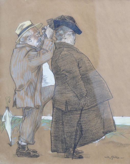 Willy Sluiter | De helpende hand, pastel op papier, 38,7 x 31,6 cm, gesigneerd r.o.