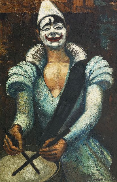Matthieu Wiegman | Pierrot, olieverf op doek, 91,8 x 61,3 cm, gesigneerd r.o.