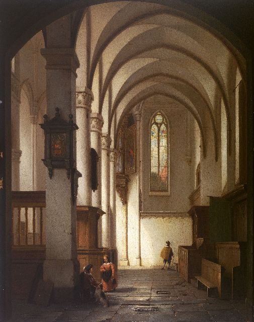 Gillis Haanen | Interieur van de Domkerk, Utrecht, olieverf op paneel, 59,7 x 47,0 cm, gesigneerd l.o. en gedateerd 1840