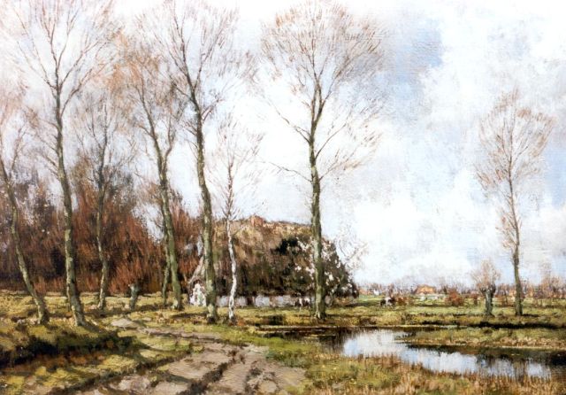 Arnold Marc Gorter | Boerenlandschap laat in de herfst, olieverf op doek, 43,0 x 56,5 cm, gesigneerd r.o.