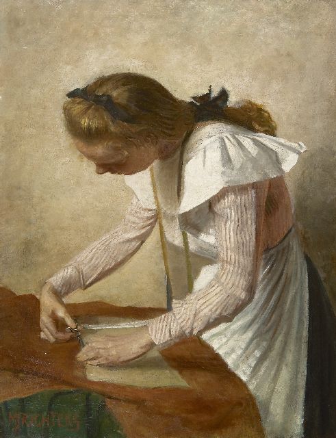 Marius Richters | Portret van Catharina, zuster van de schilder, olieverf op doek, 93,4 x 71,2 cm, gesigneerd l.o. en verso en verso gedateerd 1901