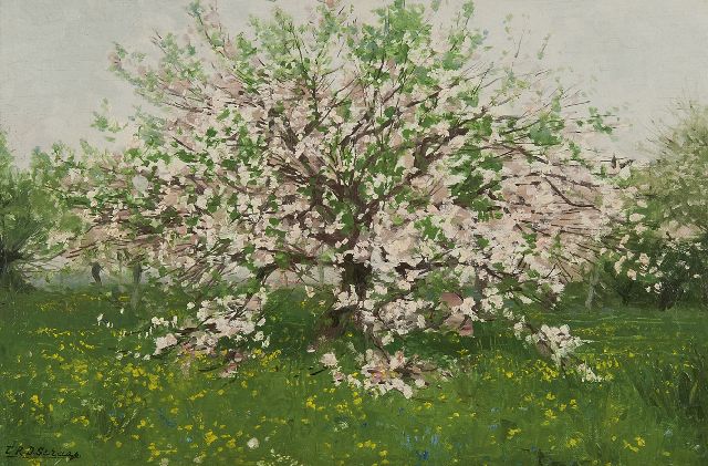 Egbert Rubertus Derk Schaap | Voorjaar, olieverf op doek op paneel, 34,0 x 49,2 cm, gesigneerd l.o.