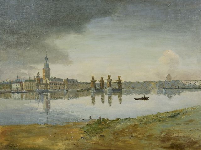 Johannes Boele | Het stadsfront van Kampen met de Oude IJsselbrug, olieverf op doek, 60,3 x 80,2 cm, gesigneerd l.o.