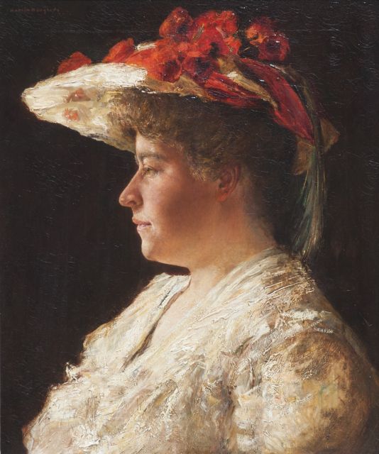 Borgord M.  | Portret van mevrouw A. Singer-Brugh, olieverf op doek 55,2 x 46,0 cm, gesigneerd l.b.