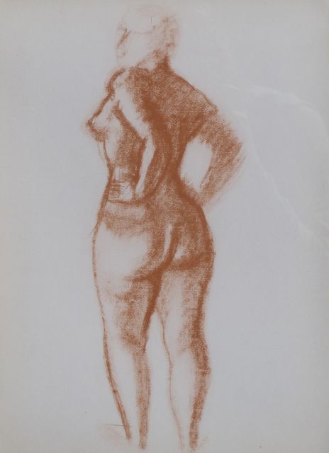 Derain A.  | Staand naakt, kleurenlitho op papier 37,8 x 27,5 cm