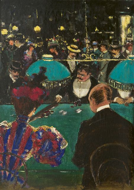Onbekend | Casino avond, olieverf op doek, 65,0 x 47,2 cm, gesigneerd l.o. 'P.P. Fuchs'