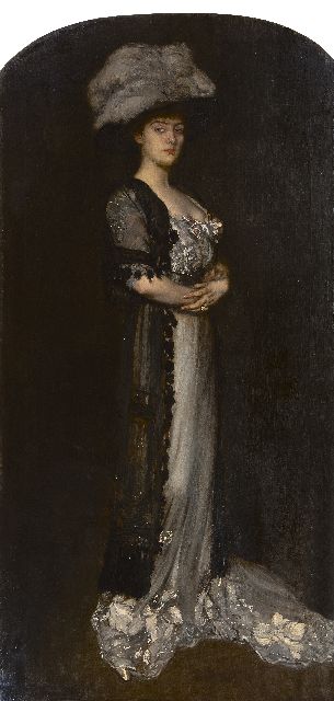 Antonio de la Gandara | Portret van madame Jean Puget, olieverf op doek, 201,0 x 98,5 cm, gesigneerd l.o. en te dateren ca. 1910