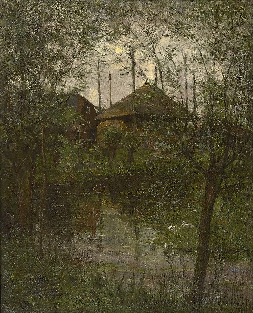 Piet Mondriaan | Hooimijt met wilgenbomen, olieverf op doek, 63,3 x 51,9 cm, gesigneerd r.o. en te dateren ca. 1897-1898