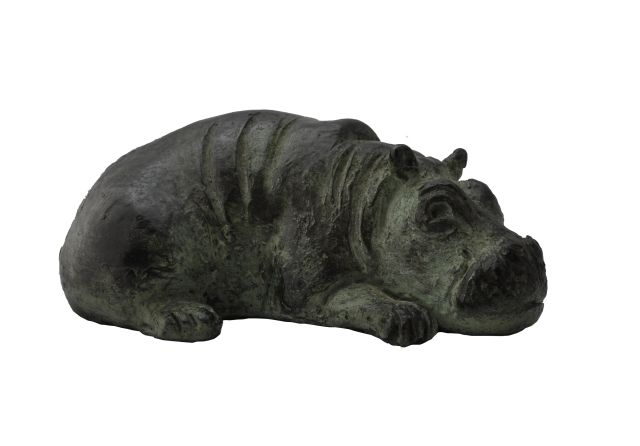 Hetty Heyster | Nijlpaardjong, brons, 12,0 x 9,0 cm, gesigneerd met monogram op rand