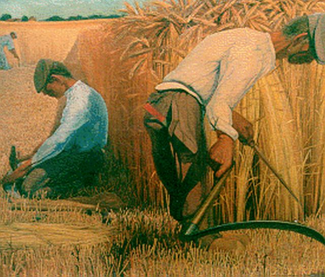 Gompertz J.J.  | De maaiers, olieverf op doek 80,7 x 94,6 cm, gesigneerd l.b.