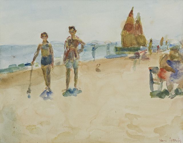 Isaac Israels | Strandgezicht, Italië, aquarel op papier, 38,5 x 48,9 cm, gesigneerd r.o.