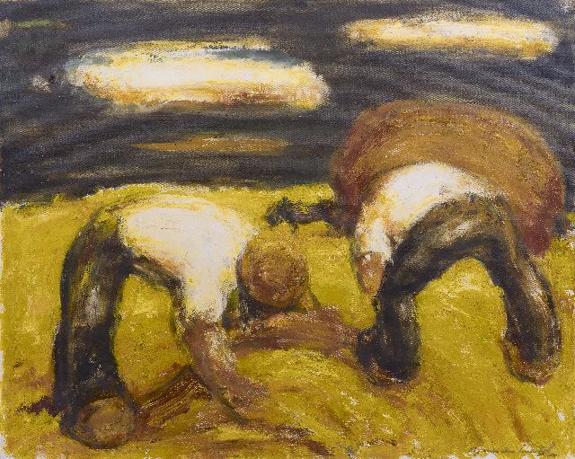 Karel Jan van den Heuvel | Hooioogst, olieverf op doek, 79,9 x 100,7 cm, gesigneerd r.o.