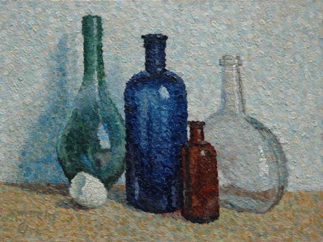 Cornelis Witters | Stilleven met flessen, olieverf op board, 34,5 x 45,8 cm, gesigneerd l.o. en gedateerd '67