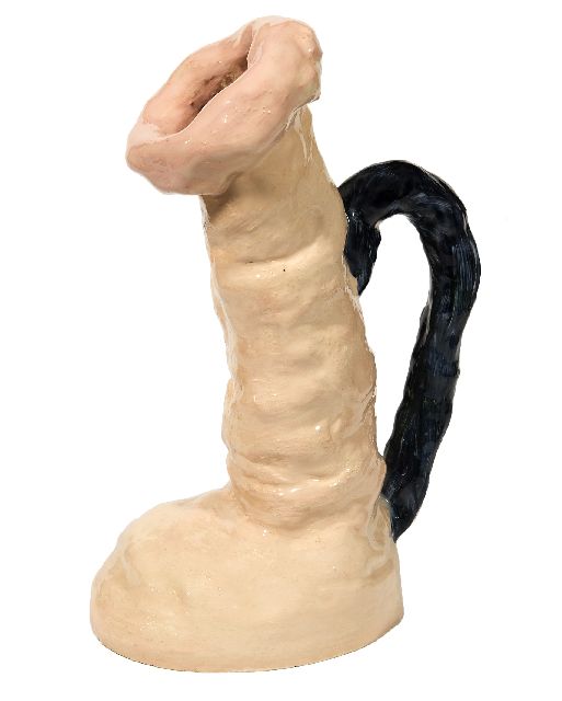 Joost van den Toorn | Sculptuur in de vorm van een schenkkan, keramiek, 30,0 x 17,0 cm, gesigneerd op zijkant basis en gedateerd 2009