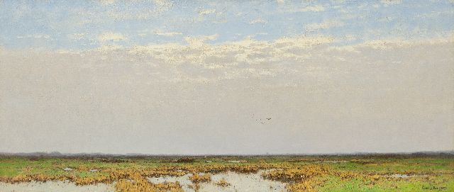 Kuijpers C.  | Weids veenlandschap, olieverf op doek 56,3 x 132,3 cm, gesigneerd r.o.