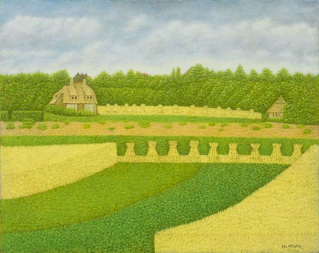 Sal Meijer | Landhuis bij Blaricum, olieverf op paneel, 40,0 x 49,9 cm, gesigneerd r.o.