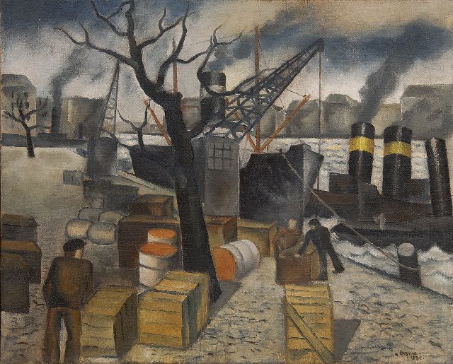 Wim Bosma | In de haven, olieverf op doek, 45,2 x 55,4 cm, gesigneerd r.o. en gedateerd 1930