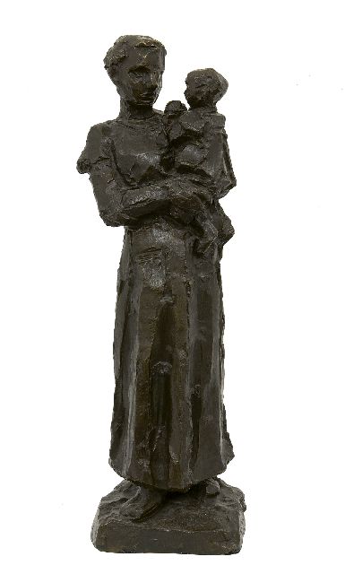 Lambertus Zijl | Moeder met kind, brons, 49,0 cm, gesigneerd op basis en te dateren 1917