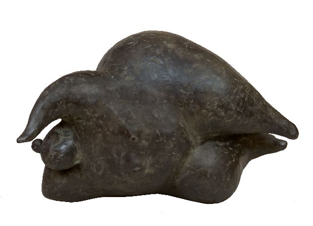 Hemert E. van | Sofa, gepatineerd brons 18,0 x 30,0 cm, gesigneerd met monogram op onderste knie en te dateren 2017