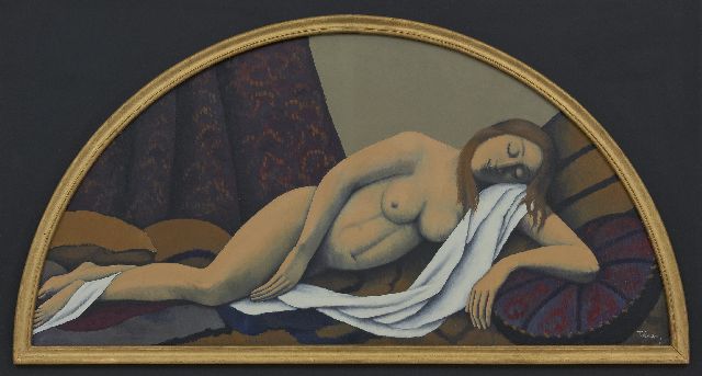 Tobeen (Félix Élie Bonnet) | Nu couché, olieverf op board, 41,8 x 84,5 cm, gesigneerd r.o. en te dateren na 1920