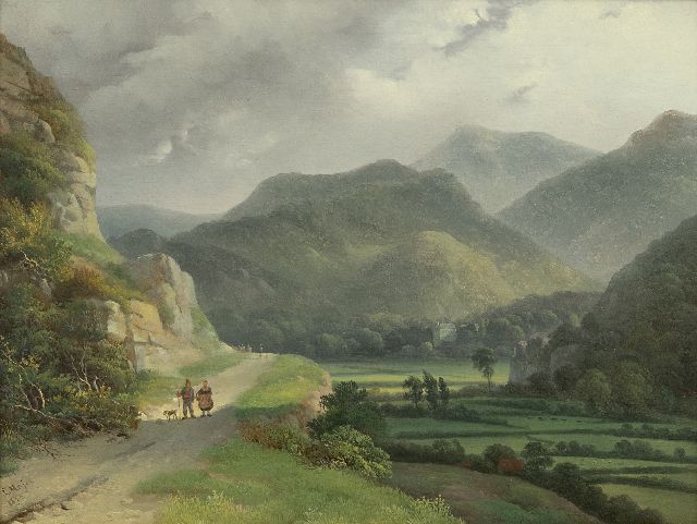Louis Meijer | Berglandschap, olieverf op paneel, 26,0 x 34,6 cm, gesigneerd l.o. en gedateerd 1833