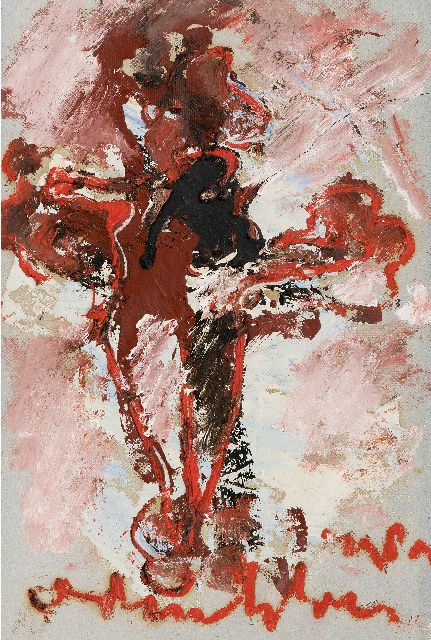 Anton Heyboer | Figuur, acryl op doek, 41,5 x 27,0 cm, gesigneerd m.o. en gedateerd 1989