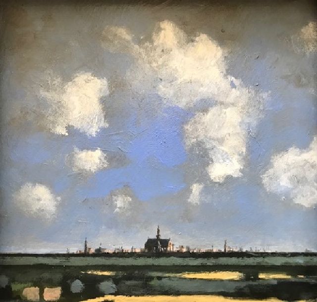 Evert van Hemert | Evert's Ruysdael, acryl op board, 30,0 x 29,5 cm, gesigneerd r.o. Van Hemert's Ruysdael