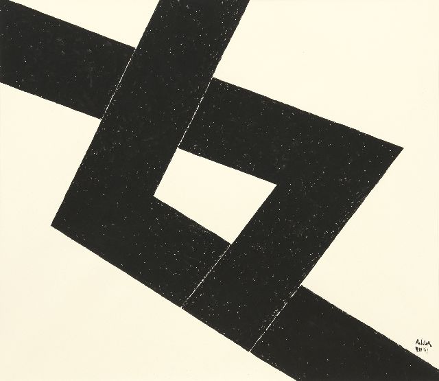 Kelder A.B.  | Abstracte compositie, Oost-Indische inkt op papier 77,0 x 68,0 cm, gesigneerd r.o. en gedateerd '69