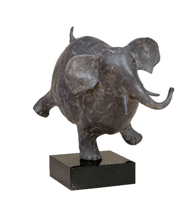 Evert van Hemert | Het feestbeest, gepatineerd brons, 25,0 cm, gesigneerd onder buik en te dateren 2017