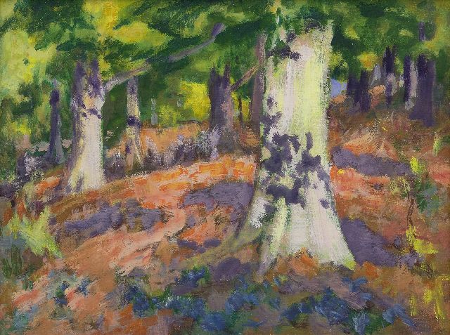 Jan Altink | Zon in het bos; Zomerlandschap, olieverf op doek, 75,3 x 100,0 cm, te dateren ca. 1962