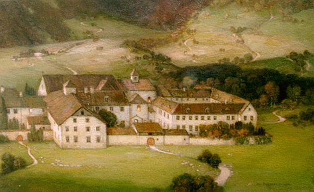 Jan Bogaerts | Klooster bij Echternach, olieverf op doek, 40,2 x 65,5 cm, gesigneerd r.o. en gedateerd 1936