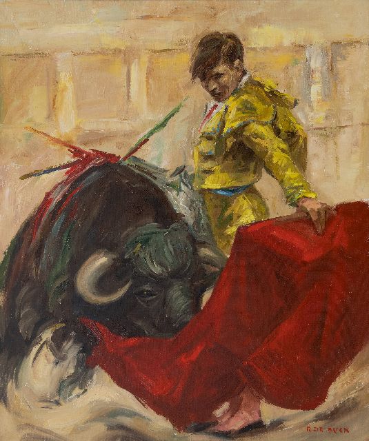 Raphaël de Buck | Stierenvechter, olieverf op doek, 60,0 x 49,8 cm, gesigneerd r.o.