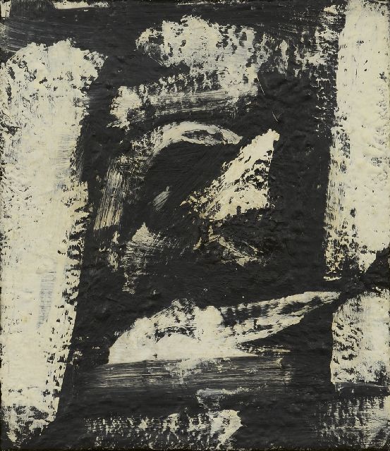 Theo Wolvecamp | Compositie, olieverf op doek, 35,2 x 30,2 cm, gesigneerd verso en te dateren 1964
