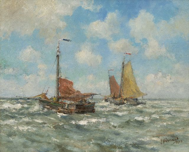 George Hitchcock | Pinken voor Egmond, olieverf op doek, 40,7 x 51,0 cm, gesigneerd r.o. en gedateerd 1884