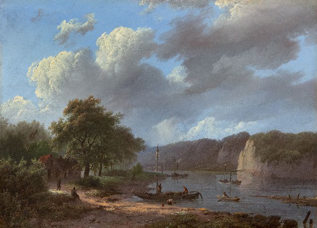 Marinus Adrianus Koekkoek I | Rijnlandschap, olieverf op paneel, 22,1 x 31,1 cm, gesigneerd m.o. en gedateerd 1847