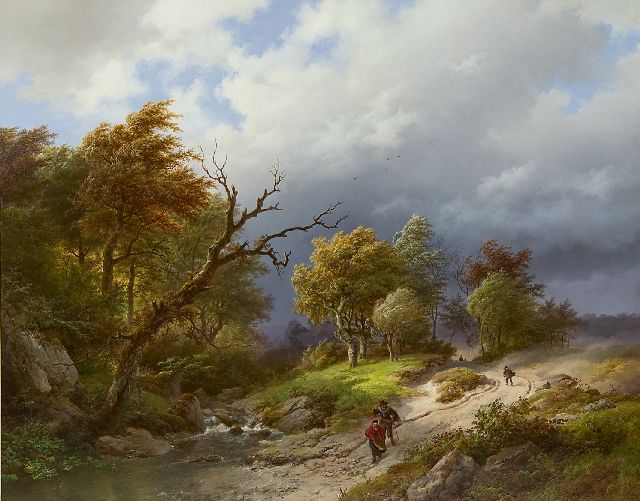Barend Cornelis Koekkoek | Opkomend noodweer, olieverf op paneel, 65,5 x 83,7 cm, gesigneerd r.o. en gedateerd 1843