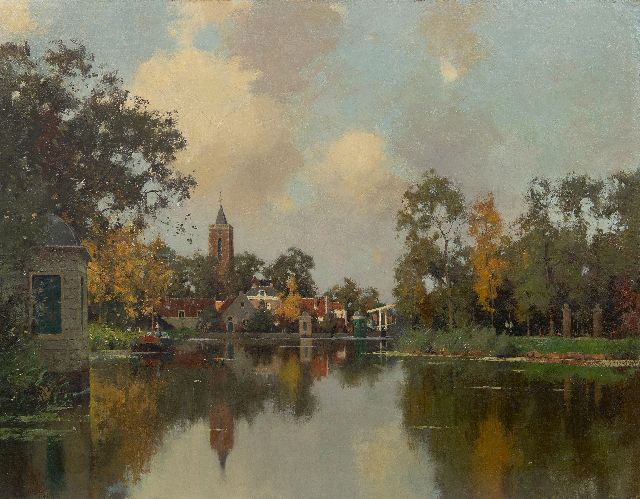 Evert Jan Ligtelijn | Gezicht op Loenen aan de Vecht, olieverf op doek op paneel, 70,5 x 90,3 cm, gesigneerd l.o. en gedateerd 1939