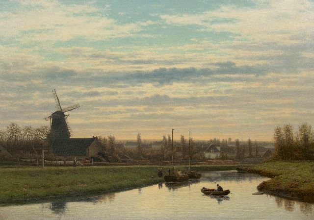 Maaten J.J. van der | Gezicht op het Apeldoorns Kanaal, olieverf op doek 79,9 x 113,5 cm, gesigneerd l.o.