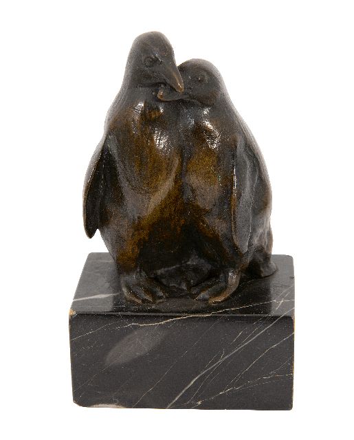 Josef Franz Pallenberg | Liefkozende pinguïns, brons, 10,0 x 6,5 cm