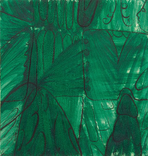 Eugène Brands | Wandeling in het park, olieverf op papier, 50,0 x 48,0 cm, gesigneerd l.o. en gedateerd 6.59