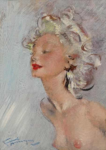 Jean-Gabriel Domergue | La blonde, olieverf op board, 33,0 x 41,0 cm, gesigneerd l.o.