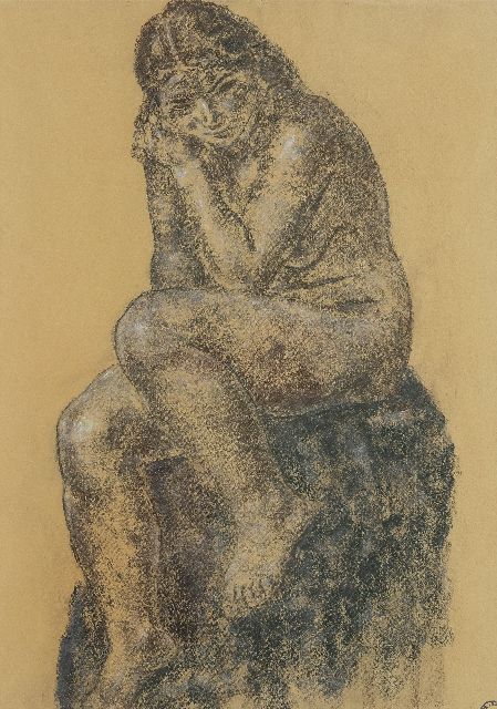 Leo Gestel | Zittend naakt, pastel op papier, 64,0 x 45,5 cm, te dateren ca. 1930