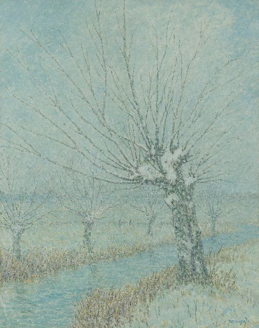 William Henry Singer | The First Snow, Holland, olieverf op board, 50,5 x 40,0 cm, gesigneerd r.o. en verso gedateerd 1933