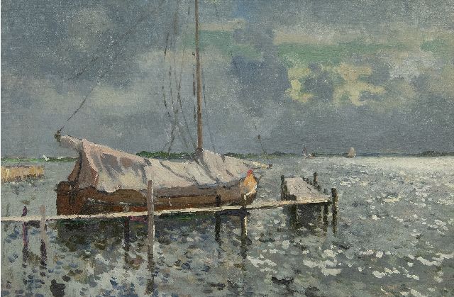 Cornelis Vreedenburgh | Bewolkte dag op de Loosdrechtse Plassen, olieverf op doek, 40,0 x 60,0 cm
