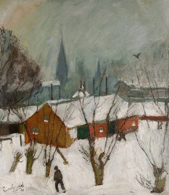 Piet van Wijngaerdt | Winter in Abcoude, februari 1942 (Hommage aan Pieter Breughel), olieverf op doek, 78,3 x 68,8 cm, gesigneerd l.o. en gedateerd '42